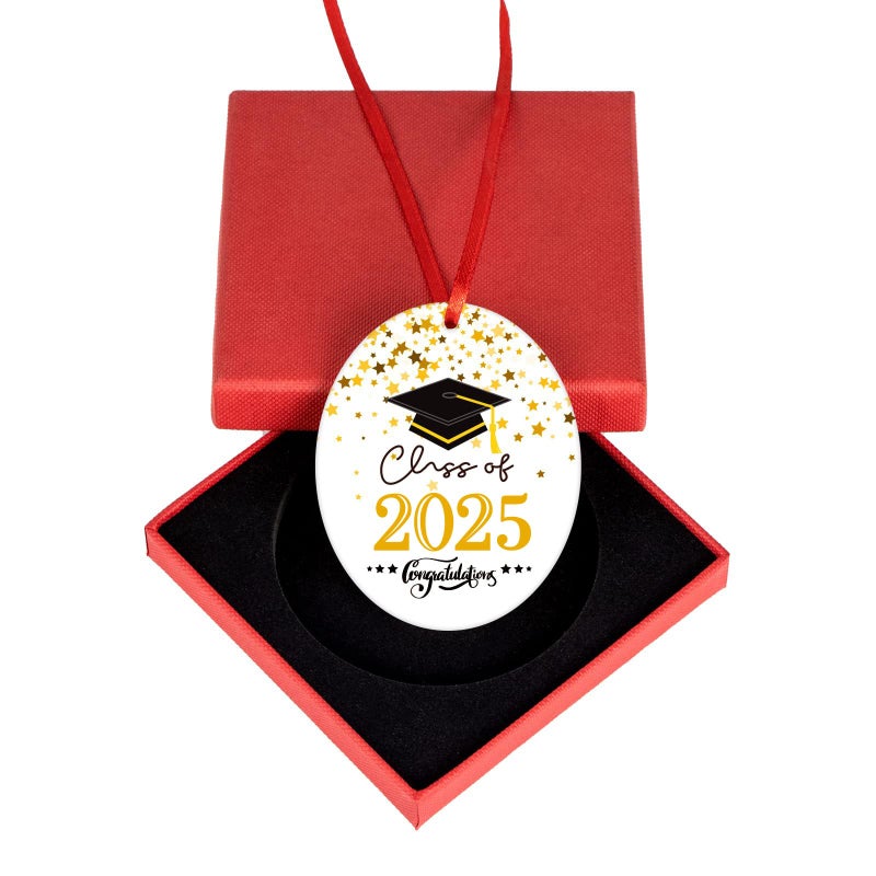 SICOHOME Class of 2025 Graduation Gifts Congratulations Graduation Ornament Gift for Her Him Acrylic Ornament Keepsake Sign Round Plaque Ornaments for Women Men Masters Degree Gifts