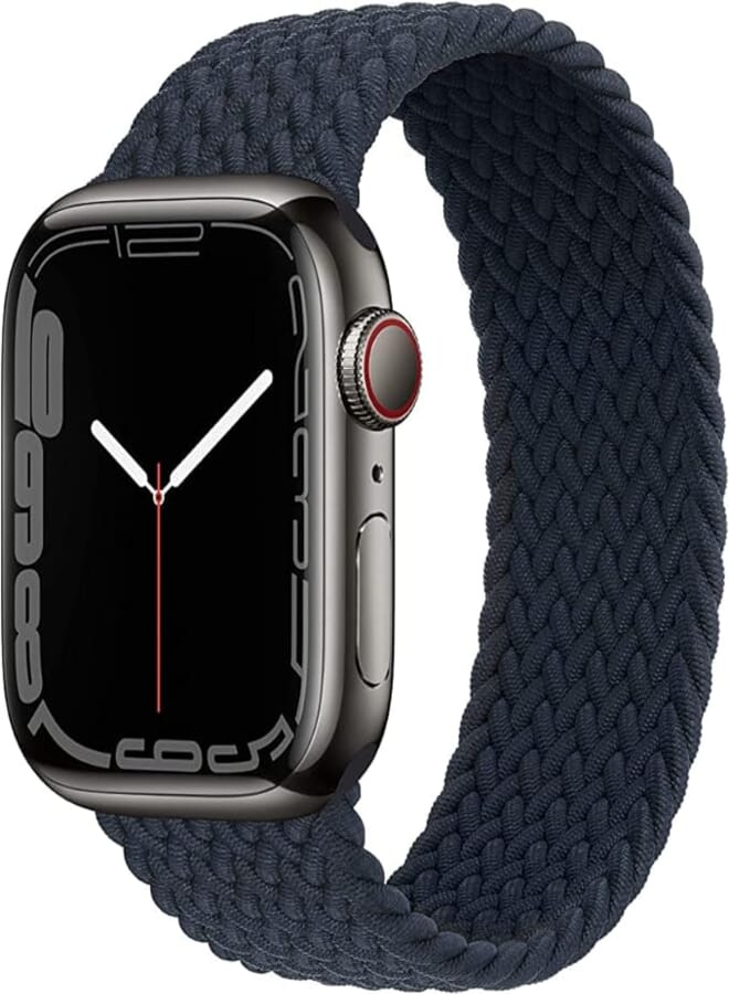 Dado Braided Solo Loop Nylon fabric Strap For Apple Watch, Elastic Bracelet for iWatch Series 8 | 7 | 6 | 5 | 4 | 3 | SE with metal connectors