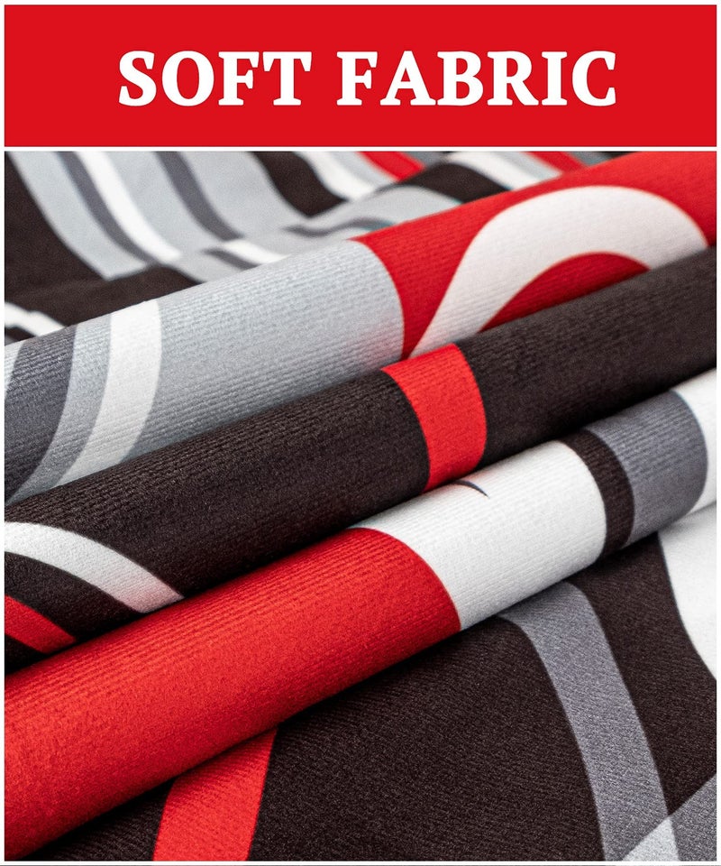 D DIFARIC RED and Black Throw Covers تبلغ 18 × 18 بوصة مجموعة من 4 ديكور تزيين تغطية وسادة تجريدية ملخصات وسادة هندسية حديثة لأريكة أريكة سرير الأريكة - Image 3