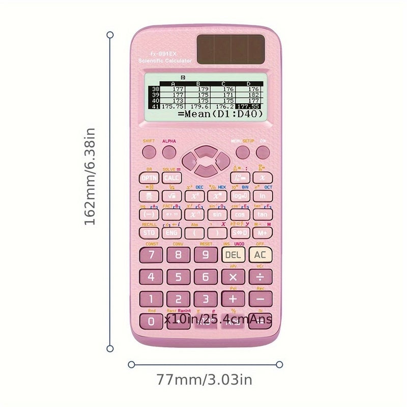 Pink Scientific Calculator 552 Function Math Exam Tool Natural Display For High School University Office Teachers Economical Packaging High End Appearance FX 991EX - Image 2