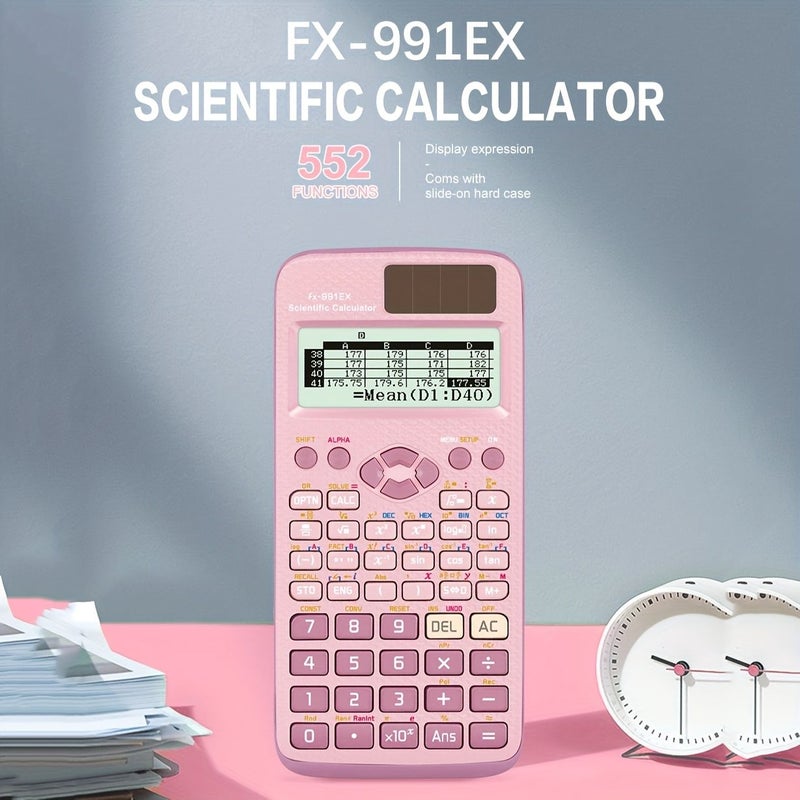 Pink Scientific Calculator 552 Function Math Exam Tool Natural Display For High School University Office Teachers Economical Packaging High End Appearance FX 991EX - Image 3