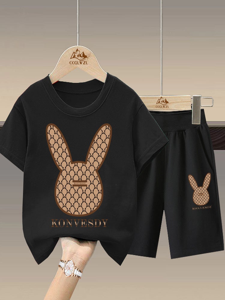 2024 Boys Short-Sleeved T-Shirt Children'S Cotton Crewneck Top Styline Ins Hong Kong-Style Loose Loose For Boys - Image 5