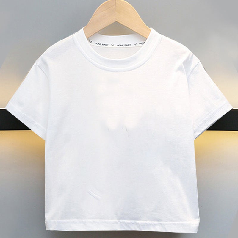 2024 Boys Short-Sleeved T-Shirt Children'S Cotton Crewneck Top Styline Ins Hong Kong-Style Loose Loose For Boys - Image 1
