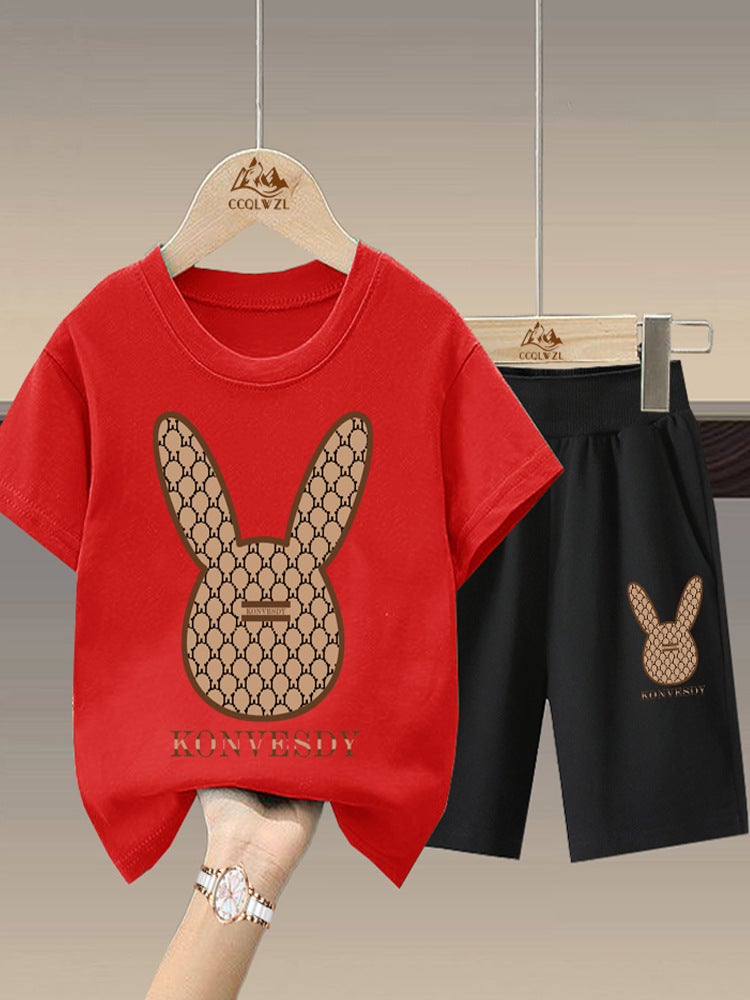 2024 Boys Short-Sleeved T-Shirt Children'S Cotton Crewneck Top Styline Ins Hong Kong-Style Loose Loose For Boys - Image 4