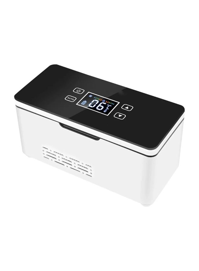 علبة تبريد أنسولين محمولة – تبريد حراري كهربائي، شاشة LED، تحكم بدرجة الحرارة من 0 إلى 18℃، تعمل عبر السيارة وUSB، مع حقيبة سفر مرفقة - Image 1