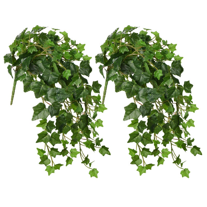 Hollyone 2pcs Artificial Hanging Plants 24 Fake Ivy Vine Faux Ivy Leaves Hanging Plant Greenery for Wall House Room Patio Indoor Outdoor Home Shelf Office Wedding Decor - Image 2