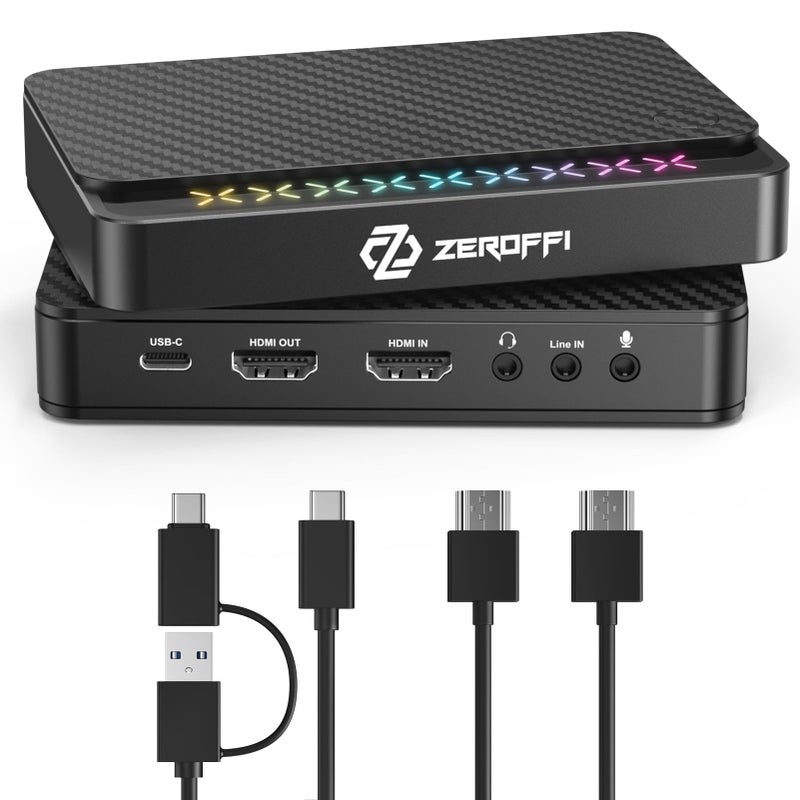 Zeroffi 4K Capture Card for Streaming, USB 3.1 Video Capture Device for Streaming and Recording, Support HDR/VRR with Low Latency for PS5, Xbox, Nintendo Switch in OBS, Compatible with PC/Mac - Image 1