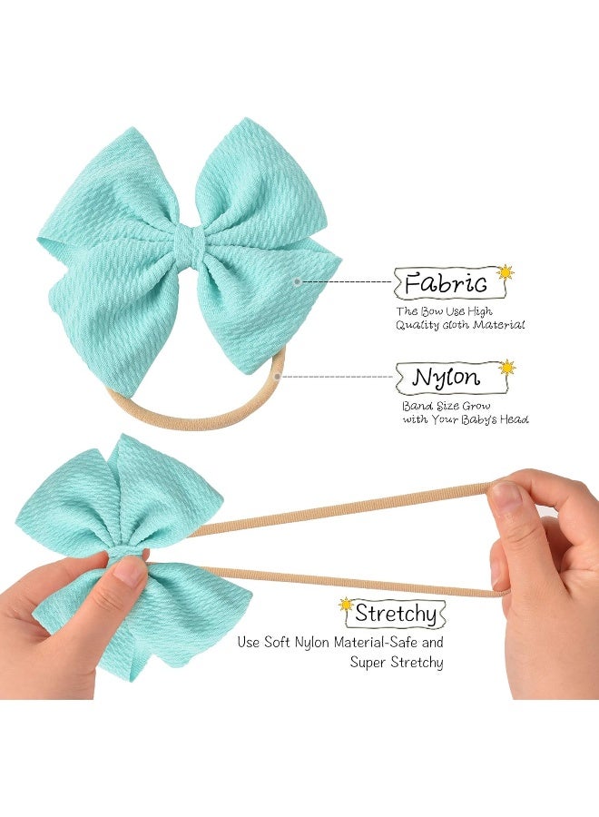 Prohouse Prohouse 30 PCS Big Bows Baby Nylon Headbands Hairbands Hair Bows Elastics for Baby Girls Newborn Infant Toddler Child Hair Accessories  - Image 2