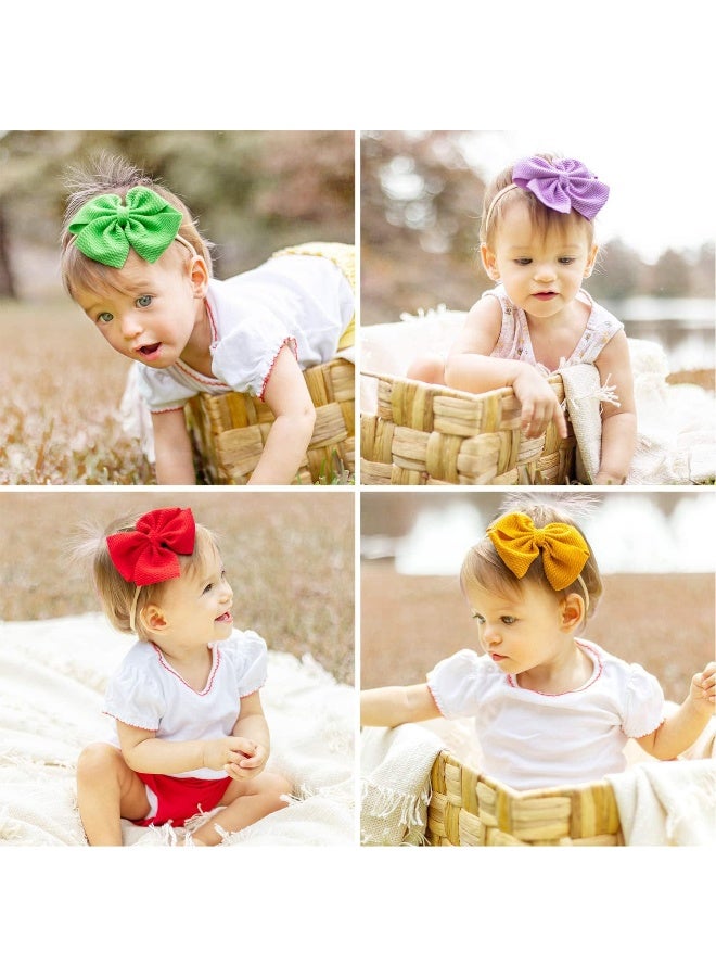 Prohouse Prohouse 30 PCS Big Bows Baby Nylon Headbands Hairbands Hair Bows Elastics for Baby Girls Newborn Infant Toddler Child Hair Accessories  - Image 3