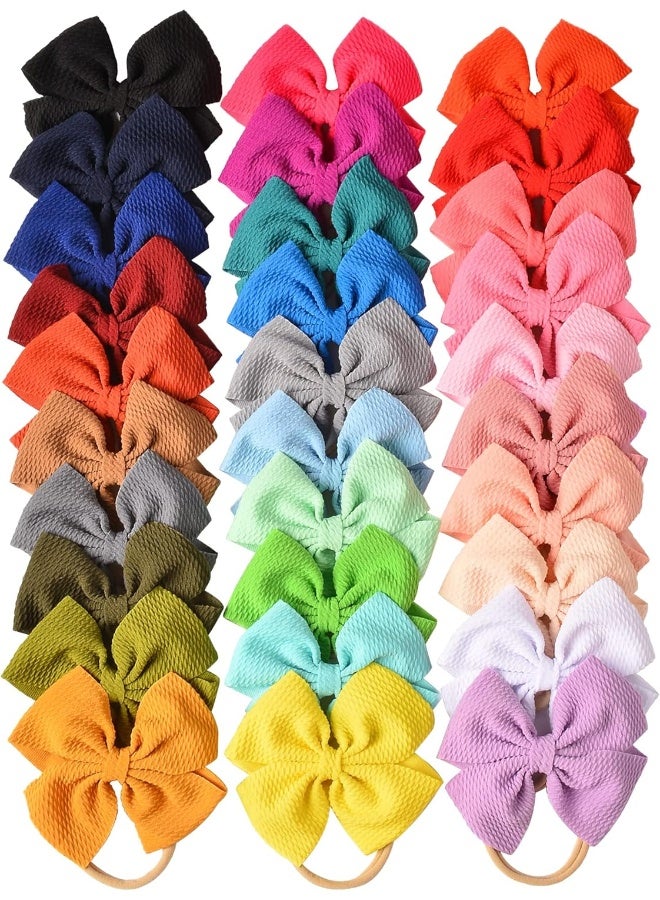 Prohouse Prohouse 30 PCS Big Bows Baby Nylon Headbands Hairbands Hair Bows Elastics for Baby Girls Newborn Infant Toddler Child Hair Accessories  - Image 1