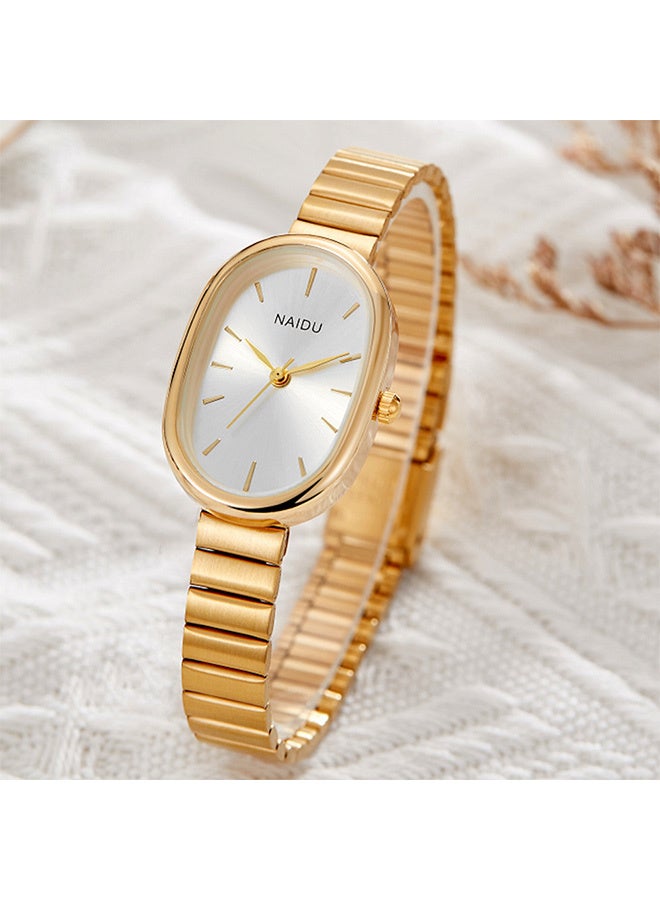 Women's Ultrathin Analog Watch: Oval Quartz Watches for Lady Fashion Simple Adjustable Stainless Steel Strap Waterproof Bar Scale - for Business Leisure Gifts - Image 3