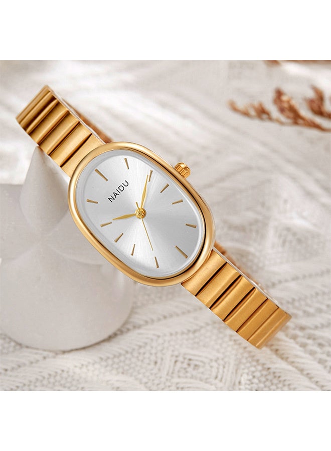 Women's Ultrathin Analog Watch: Oval Quartz Watches for Lady Fashion Simple Adjustable Stainless Steel Strap Waterproof Bar Scale - for Business Leisure Gifts - Image 2