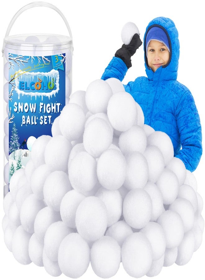 Elcoho 42 Pieces 2.8 Inch Kid Snow Fight Ball Indoor Artificial Snow Fight Ball Fake Winter Snow Toss Ball Set for Kid Christmas Winter Snow Games Party Supplies - Image 1