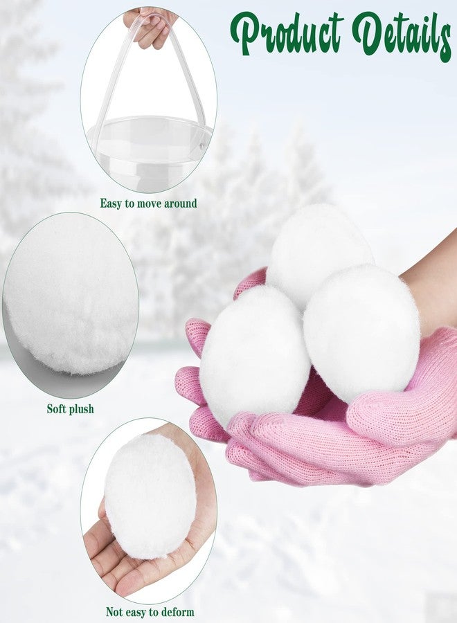 Elcoho 42 Pieces 2.8 Inch Kid Snow Fight Ball Indoor Artificial Snow Fight Ball Fake Winter Snow Toss Ball Set for Kid Christmas Winter Snow Games Party Supplies - Image 3