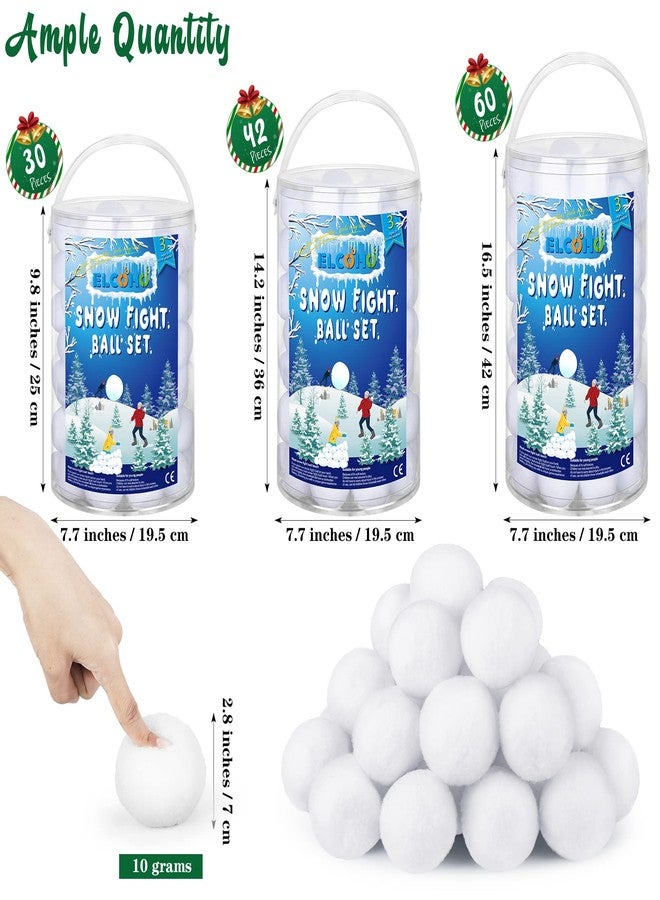 Elcoho 42 Pieces 2.8 Inch Kid Snow Fight Ball Indoor Artificial Snow Fight Ball Fake Winter Snow Toss Ball Set for Kid Christmas Winter Snow Games Party Supplies - Image 2