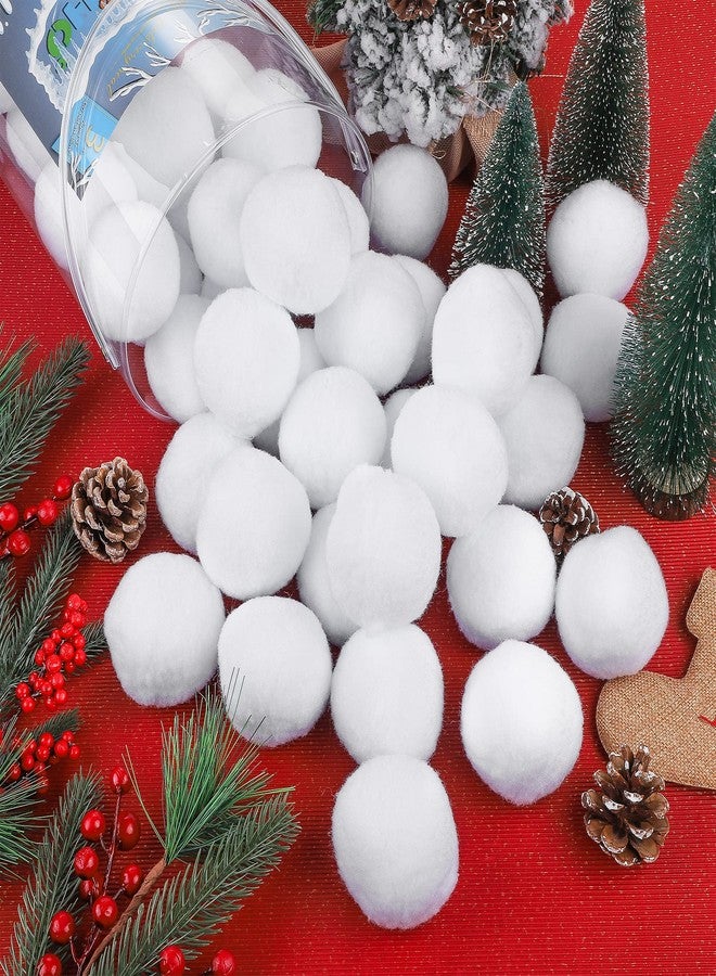 Elcoho 42 Pieces 2.8 Inch Kid Snow Fight Ball Indoor Artificial Snow Fight Ball Fake Winter Snow Toss Ball Set for Kid Christmas Winter Snow Games Party Supplies - Image 4