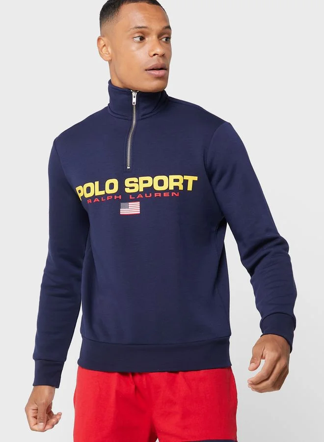 POLO RALPH LAUREN Logo Half Zip Sweatshirt