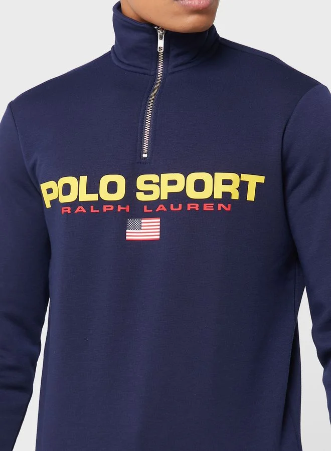 POLO RALPH LAUREN Logo Half Zip Sweatshirt