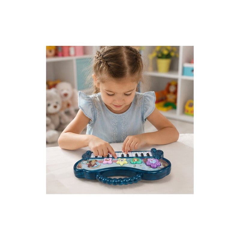 Music & Play | Kids Piano Keyboard Toy with Animal Theme and Carry Handle, Teal - Image 3