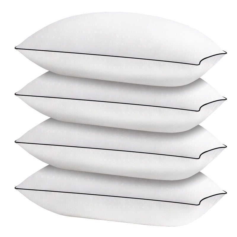 HIMOON Bed Pillows for Sleeping 4 PackQueen Size Cooling Pillows Set of 4Topend Microfiber Cover for Side Stomach Back Sleepers