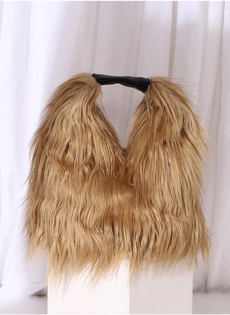 Haute Sauce Women's The Fur Hobo Bag - Beige  - Image 1