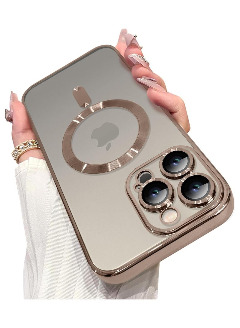 Case for iPhone 16 Pro Max 6.9-Inch, Camera Lens Full Protection, Compatible with Wireless Charging, Shockproof Soft TPU Phone Cover (Desert Titanium, Iphone 16 Pro Max) - Image 1