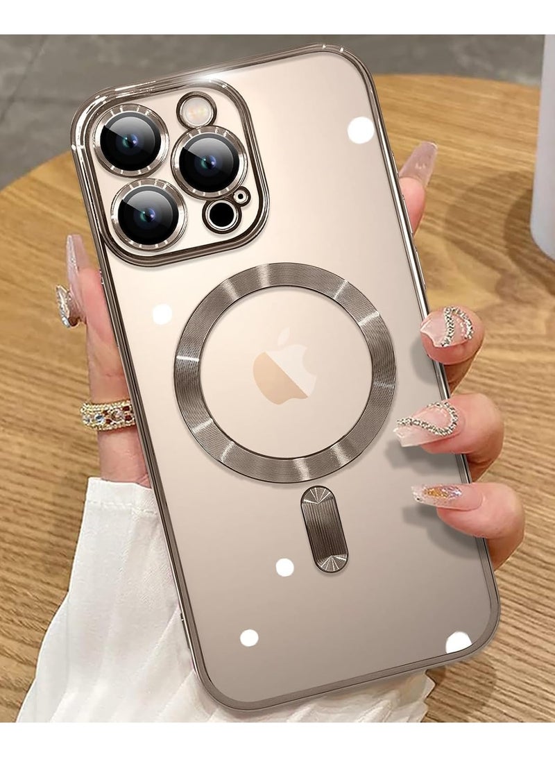 Case for iPhone 16 Pro Max 6.9-Inch, Camera Lens Full Protection, Compatible with Wireless Charging, Shockproof Soft TPU Phone Cover (Desert Titanium, Iphone 16 Pro Max) - Image 4