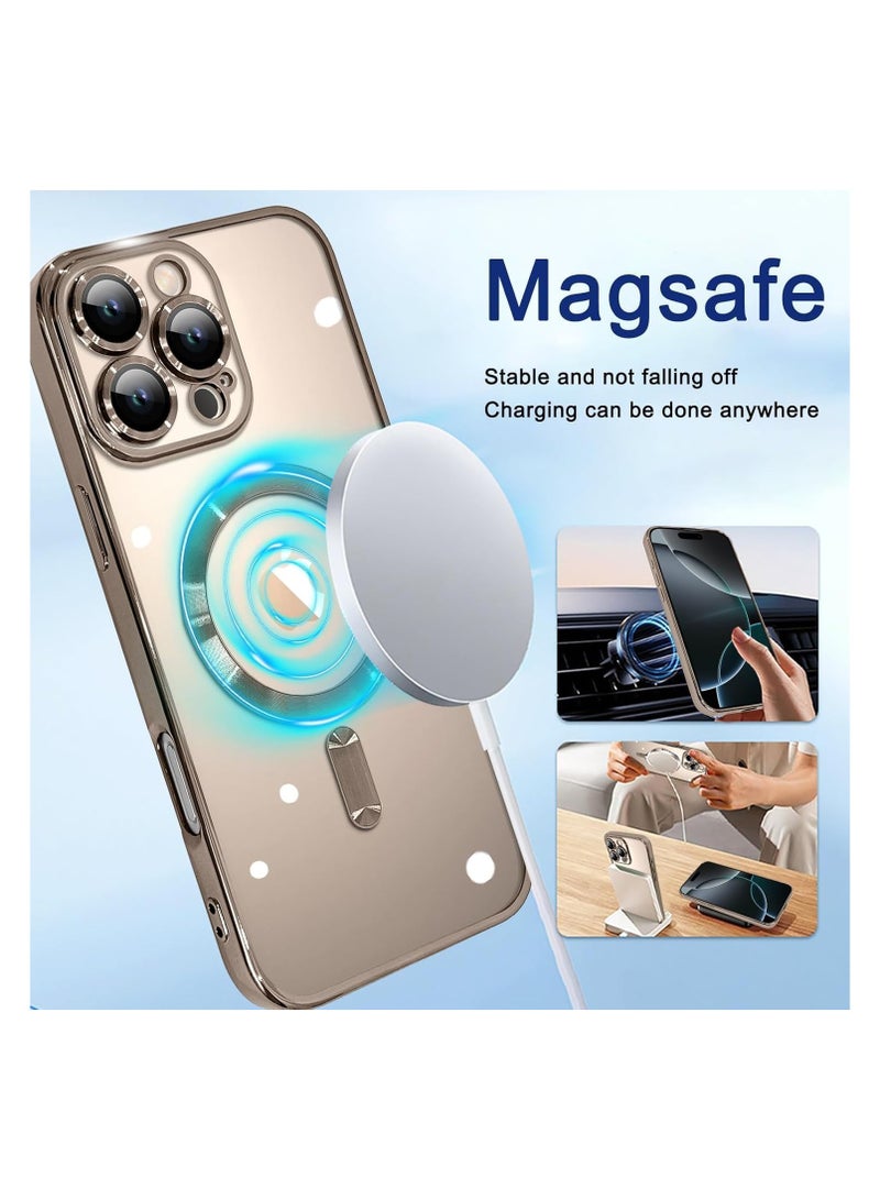 Case for iPhone 16 Pro Max 6.9-Inch, Camera Lens Full Protection, Compatible with Wireless Charging, Shockproof Soft TPU Phone Cover (Desert Titanium, Iphone 16 Pro Max) - Image 3