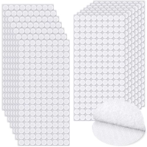 JIURUN Self Adhesive Dots White 0.39",0.59",0.78", Strong Adhesive Sticky Round Nylon Tapes, Hook & Loop Dots for Arts and Crafts School Classroom Home,Office - Image 1