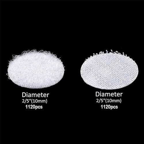 JIURUN Self Adhesive Dots White 0.39",0.59",0.78", Strong Adhesive Sticky Round Nylon Tapes, Hook & Loop Dots for Arts and Crafts School Classroom Home,Office - Image 2