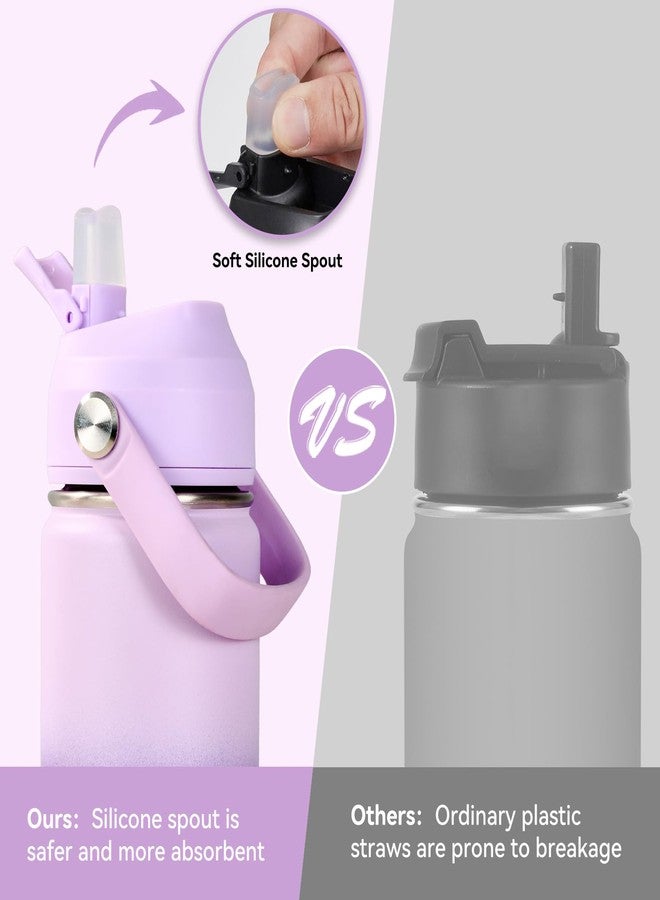Fijinhom 18oz Insulated Stainless Steel Water Bottle, Wide Mouth Double Wall Vacuum, Silicone Straw, Sweat & Leak Proof, BPA Free Insulated Water Flask for Travel, Purple Gradient - Image 4