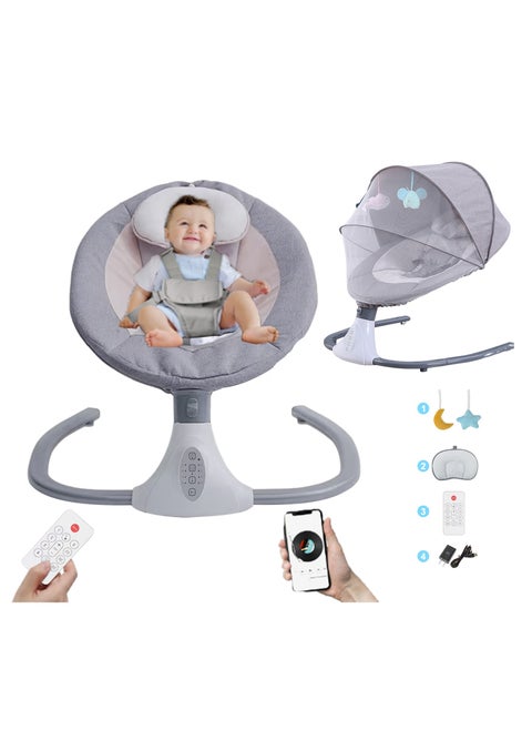 Electric Baby Swing for Infants with Toys, Bluetooth Swing, Music Speaker with 12 Preset Lullabies, Remote Control