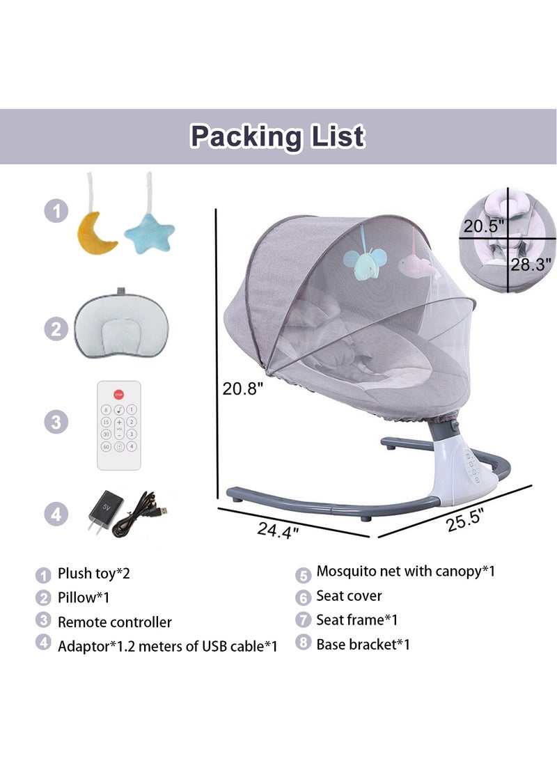 Generic - Electric Baby Swing for Infants with Toys, Bluetooth Swing, Music Speaker with 12 Preset Lullabies, Remote Control - Image 1