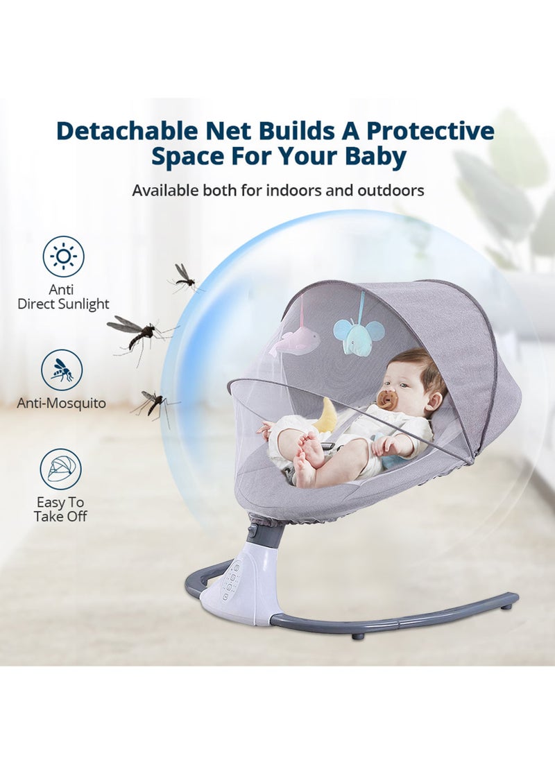 Generic - Electric Baby Swing for Infants with Toys, Bluetooth Swing, Music Speaker with 12 Preset Lullabies, Remote Control - Image 1
