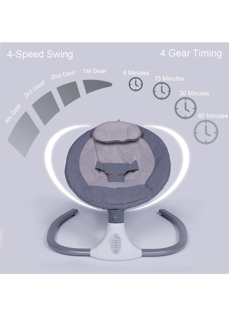 Generic - Electric Baby Swing for Infants with Toys, Bluetooth Swing, Music Speaker with 12 Preset Lullabies, Remote Control - Image 1