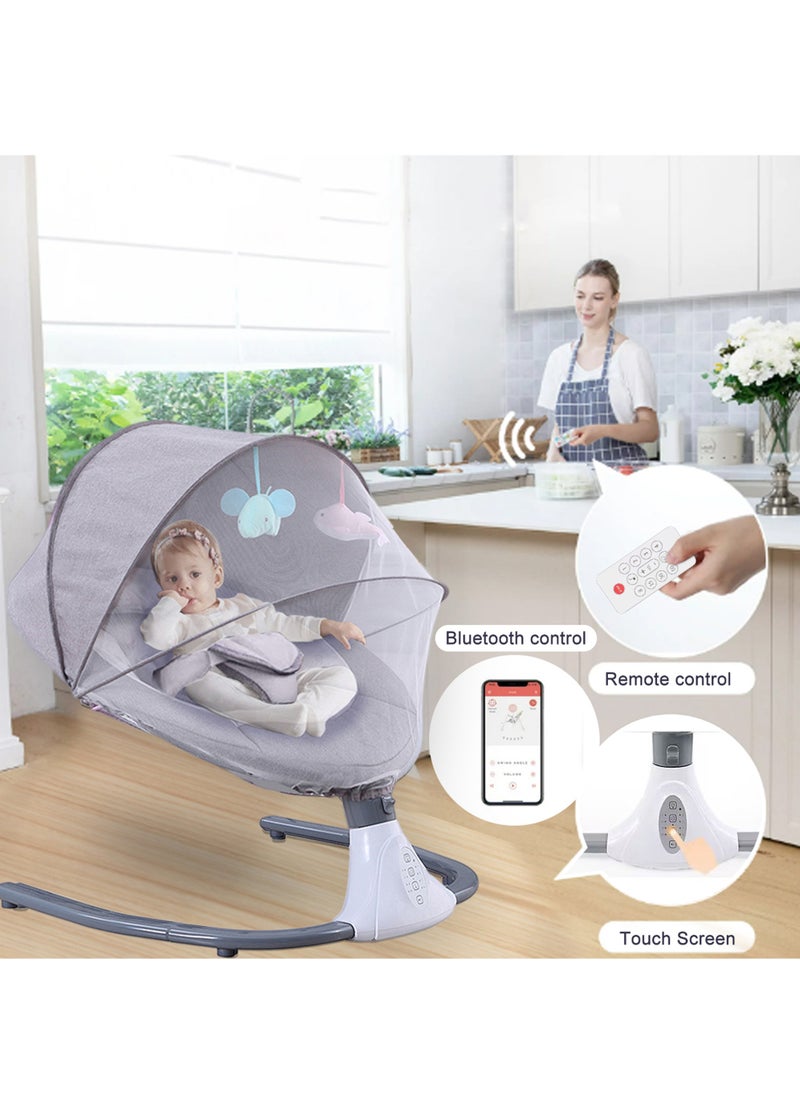Generic - Electric Baby Swing for Infants with Toys, Bluetooth Swing, Music Speaker with 12 Preset Lullabies, Remote Control - Image 1