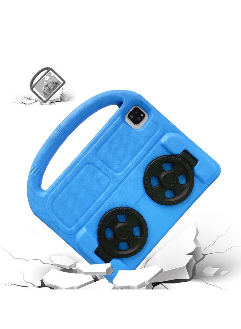 KASTWAVE Ipad Air 9.7 Shockproof EVA Foam Case Cover With Wheel Stand For Apple iPad 9.7 inch (6th Gen / 5th Gen) iPad Air 2/ iPad 5/6 Blue - Image 3