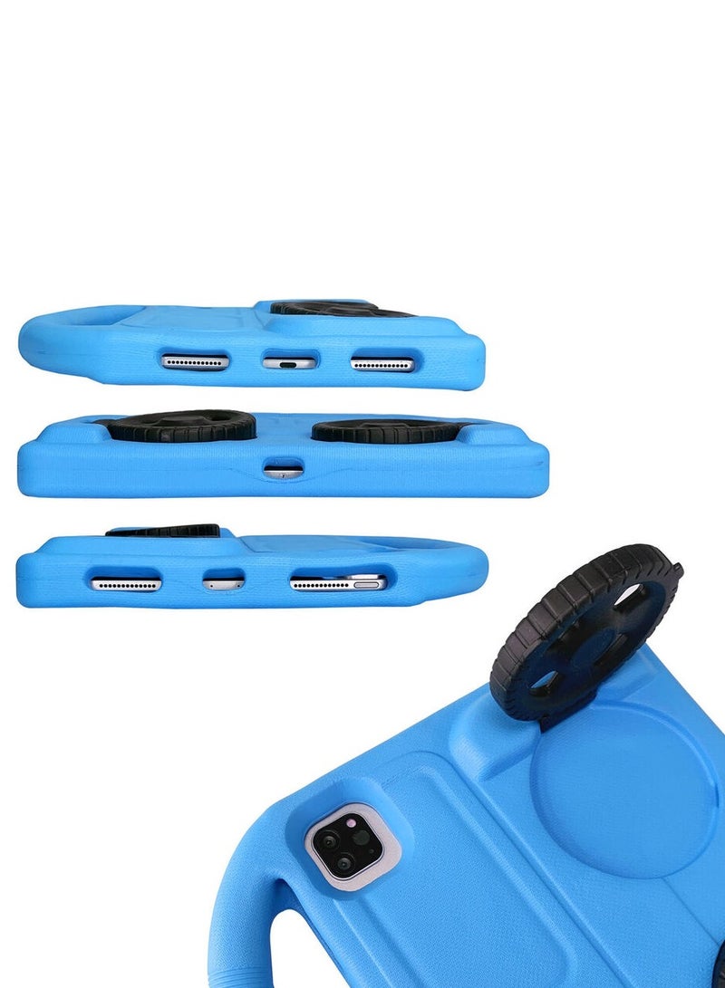 KASTWAVE Ipad Air 9.7 Shockproof EVA Foam Case Cover With Wheel Stand For Apple iPad 9.7 inch (6th Gen / 5th Gen) iPad Air 2/ iPad 5/6 Blue - Image 4