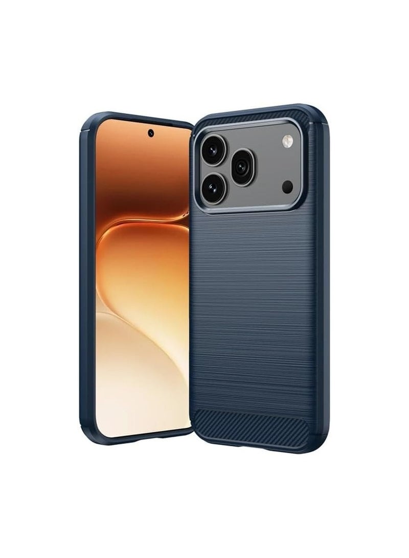 Case Compatible with Honor 600 Pro , soft TPU silicone bumper with carbon fiber brushed texture, scratch-resistant and shock-absorbing back cover
