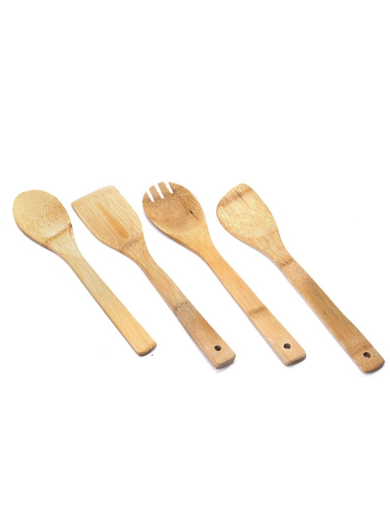 بيسبل 5 قطع من أدوات المطبخ من الخيزران العضوي، بني، BB3554 - Image 3