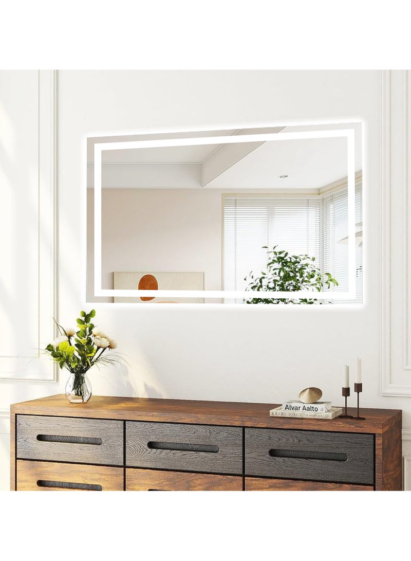 Echo Horizontal Rectanlge Shape LED Smart Mirror with Frameless Design with LED Lighting, Touch Control, Bathroom and Vanity Mirror 60 X 80 Cm - Image 3