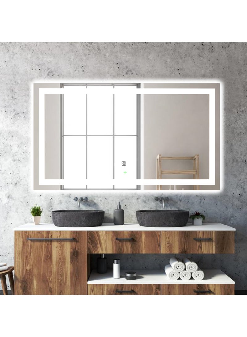 Echo Horizontal Rectanlge Shape LED Smart Mirror with Frameless Design with LED Lighting, Touch Control, Bathroom and Vanity Mirror 60 X 80 Cm - Image 4
