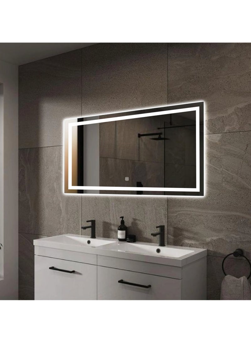 Echo Horizontal Rectanlge Shape LED Smart Mirror with Frameless Design with LED Lighting, Touch Control, Bathroom and Vanity Mirror 60 X 80 Cm - Image 5