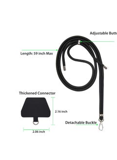 SYOSI Phone Lanyard, Universal Cell Phone Lanyard with Adjustable Nylon Neck Strap, Phone Tether Safety Strap Compatible with Most Smartphones with Full Coverage Case (Black)  - Image 3
