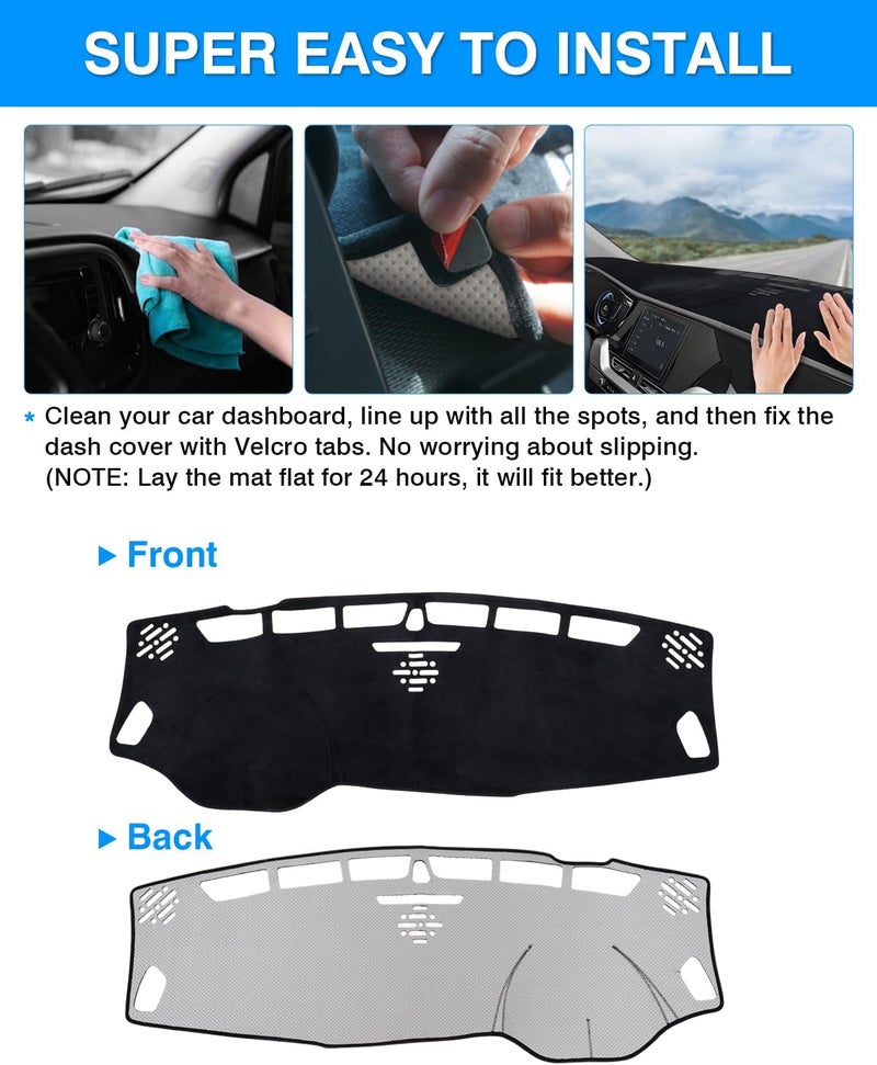 Autorder غطاء لوحة القيادة المخصص من أوتوردير لسيارة كيا نيرو 2017-2022 - واقي شمس غير قابل للانزلاق من الفلانيل - Image 5