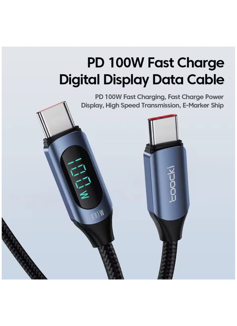 toocki Toocki Type C to Type C Cable 100W  Fast Charging cable with  Display  - Image 3
