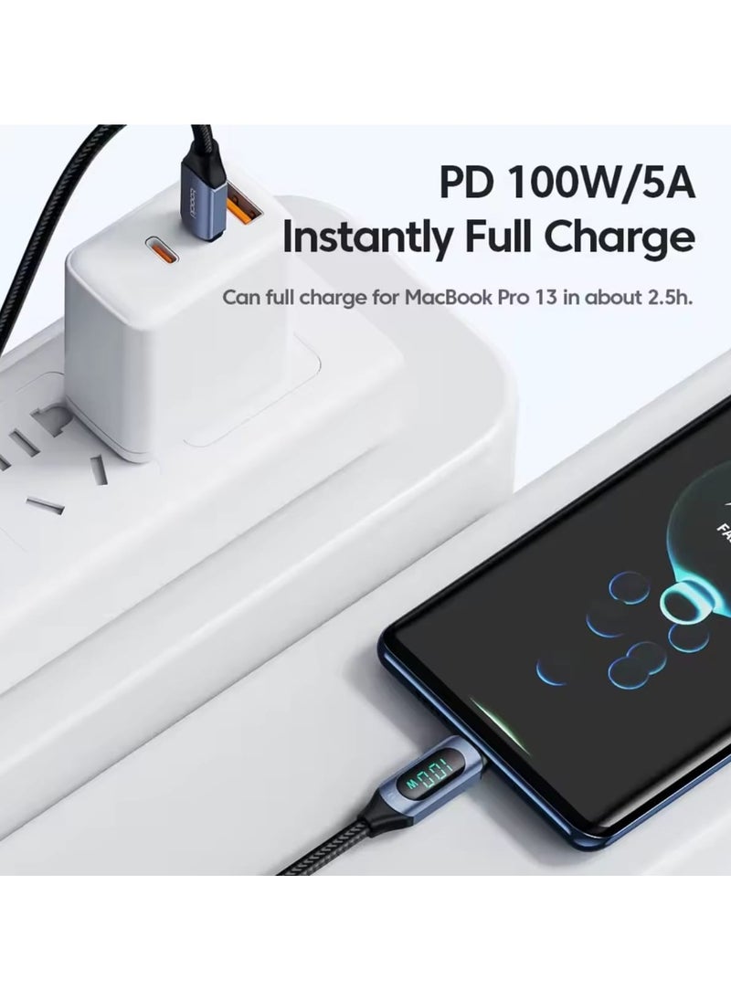 toocki Toocki Type C to Type C Cable 100W  Fast Charging cable with  Display  - Image 4