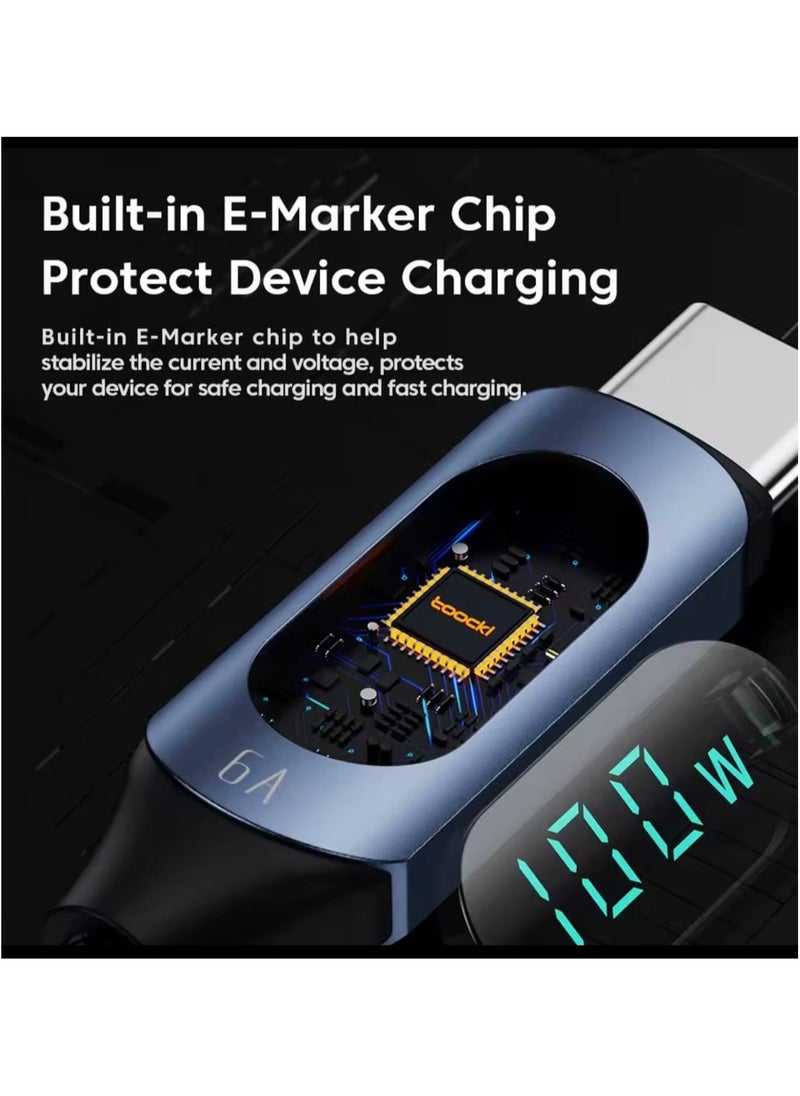 toocki Toocki Type C to Type C Cable 100W  Fast Charging cable with  Display  - Image 5