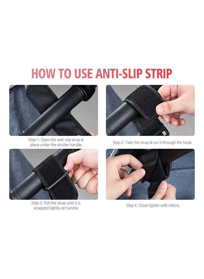 jaexest Universal Baby Stroller Organizer Bag With 2 Insulated Cup Holders, Anti-Slip Straps Waterproof Stroller Caddy Storage Bag Fit All Strollers Jogger Carriage Foldable Stroller, Detachable Shoulder Strap Large Capacity Diaper Phone Toy Storage Pouch For Mom - Image 4
