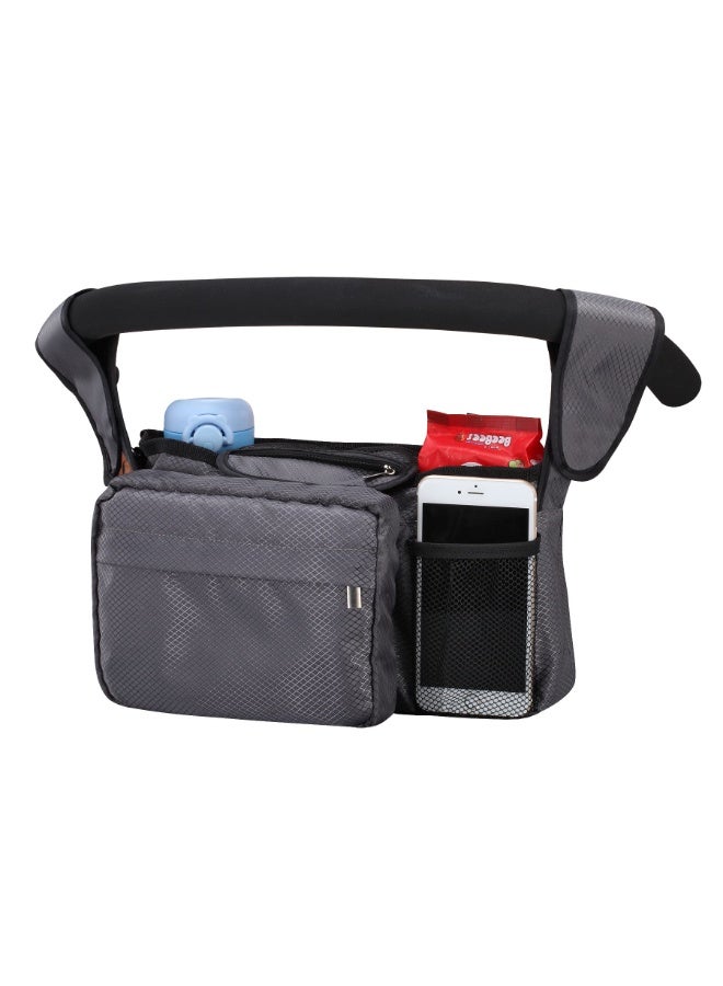 jaexest Universal Baby Stroller Organizer Bag With 2 Insulated Cup Holders, Anti-Slip Straps Waterproof Stroller Caddy Storage Bag Fit All Strollers Jogger Carriage Foldable Stroller, Detachable Shoulder Strap Large Capacity Diaper Phone Toy Storage Pouch For Mom - Image 1